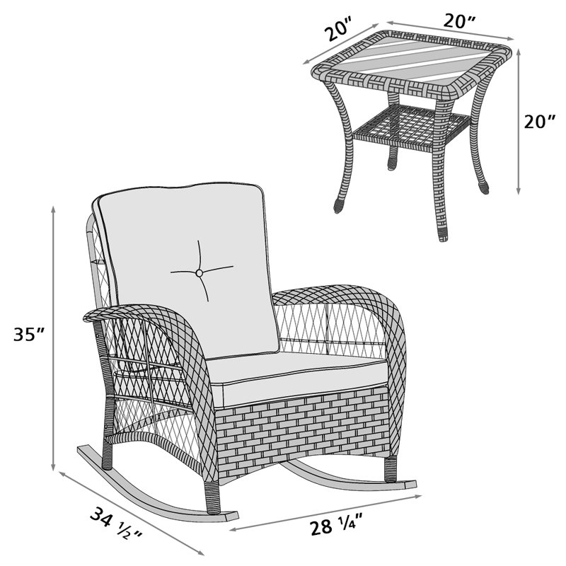 August Grove® Kaeden Rattan Wicker 2 Person Seating Group with